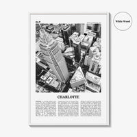 Charlotte Print Black and White No 1, Charlotte Wall Art, Charlotte Poster, Charlotte Photo, North Carolina, USA, United States