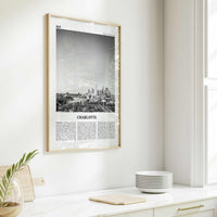 Charlotte Print Black and White No 2, Charlotte Wall Art, Charlotte Poster, Charlotte Photo, North Carolina, USA, United States