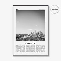 Charlotte Print Black and White No 2, Charlotte Wall Art, Charlotte Poster, Charlotte Photo, North Carolina, USA, United States