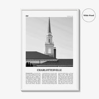 Charlottesville Print Black and White No 1, Charlottesville Wall Art, Charlottesville Poster, Charlottesville Photo, Charlottesville
