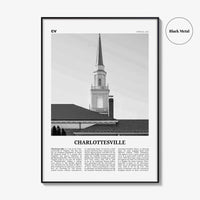 Charlottesville Print Black and White No 1, Charlottesville Wall Art, Charlottesville Poster, Charlottesville Photo, Charlottesville