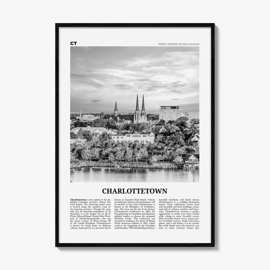 Charlottetown Print Black and White, Charlottetown Wall Art, Charlottetown Poster, Charlottetown Photo, Prince Edward Island, Canada