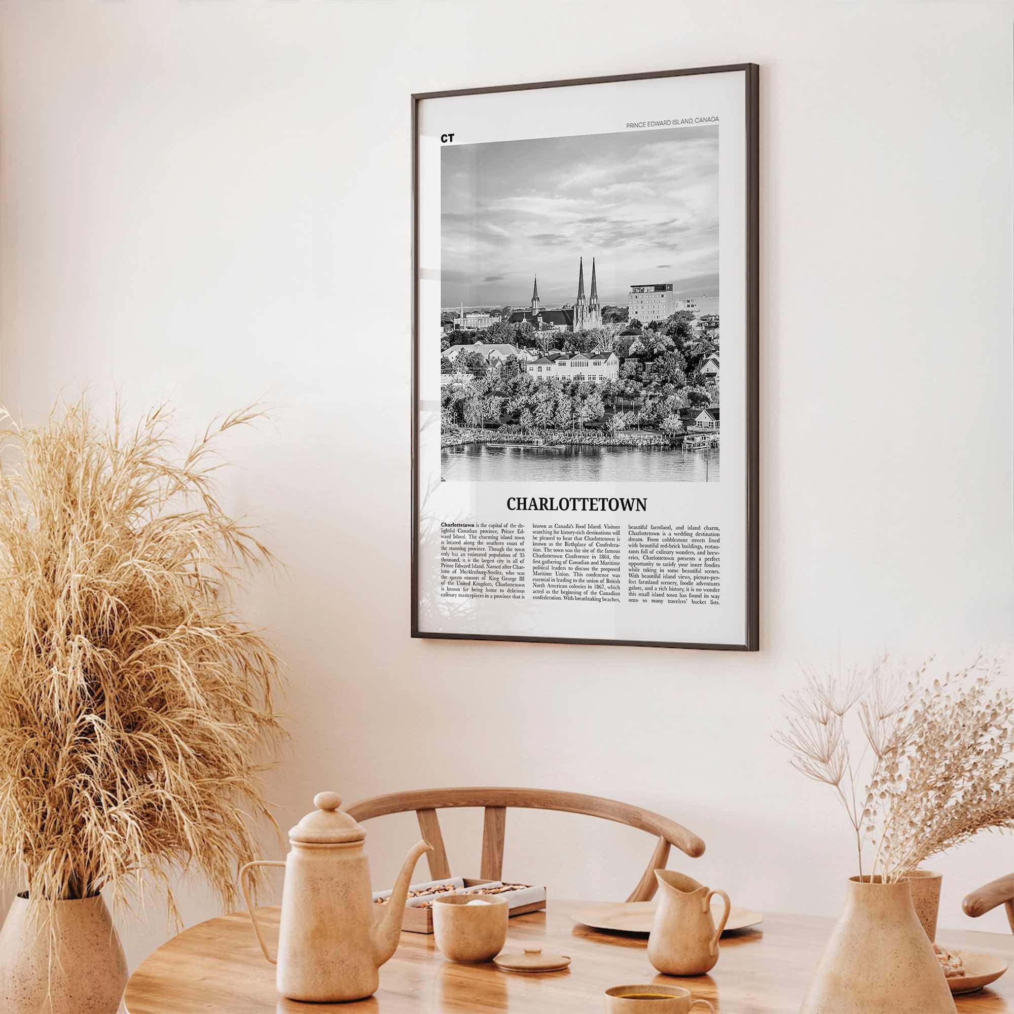 Charlottetown Print Black and White, Charlottetown Wall Art, Charlottetown Poster, Charlottetown Photo, Prince Edward Island, Canada