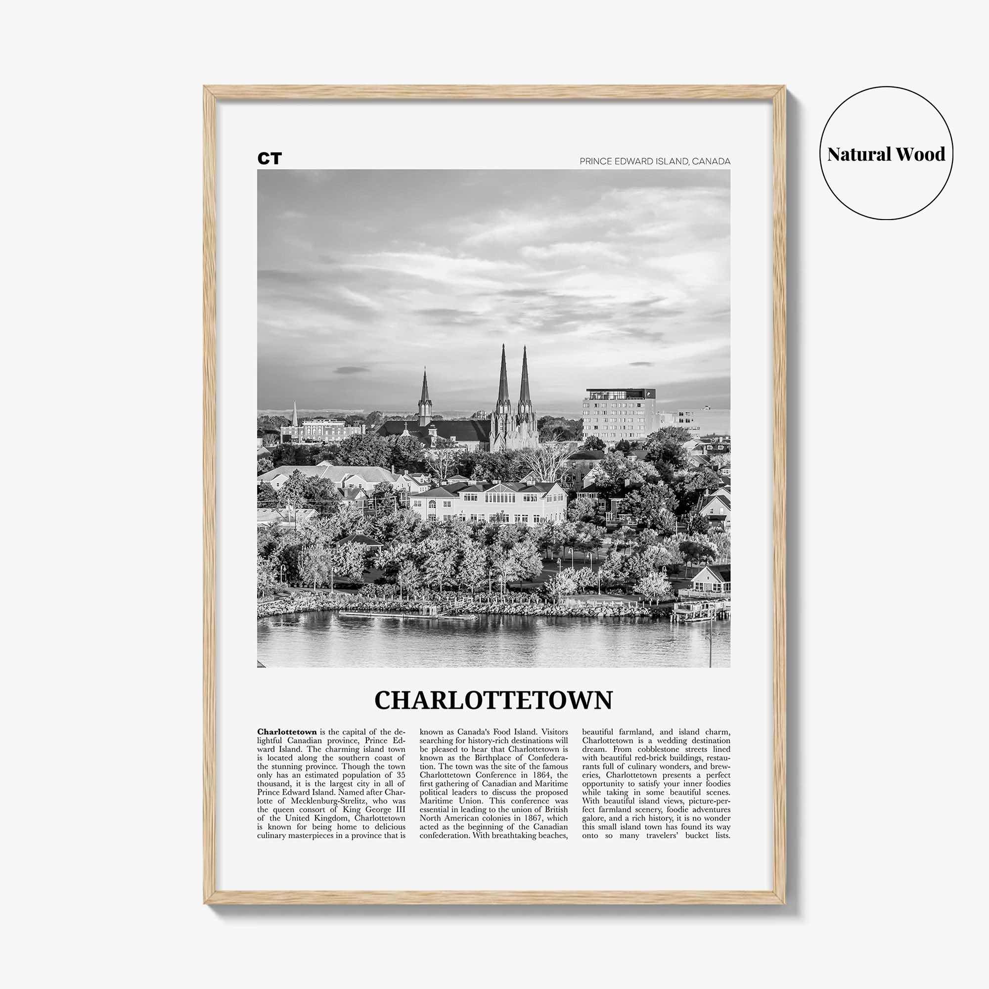 Charlottetown Print Black and White, Charlottetown Wall Art, Charlottetown Poster, Charlottetown Photo, Prince Edward Island, Canada