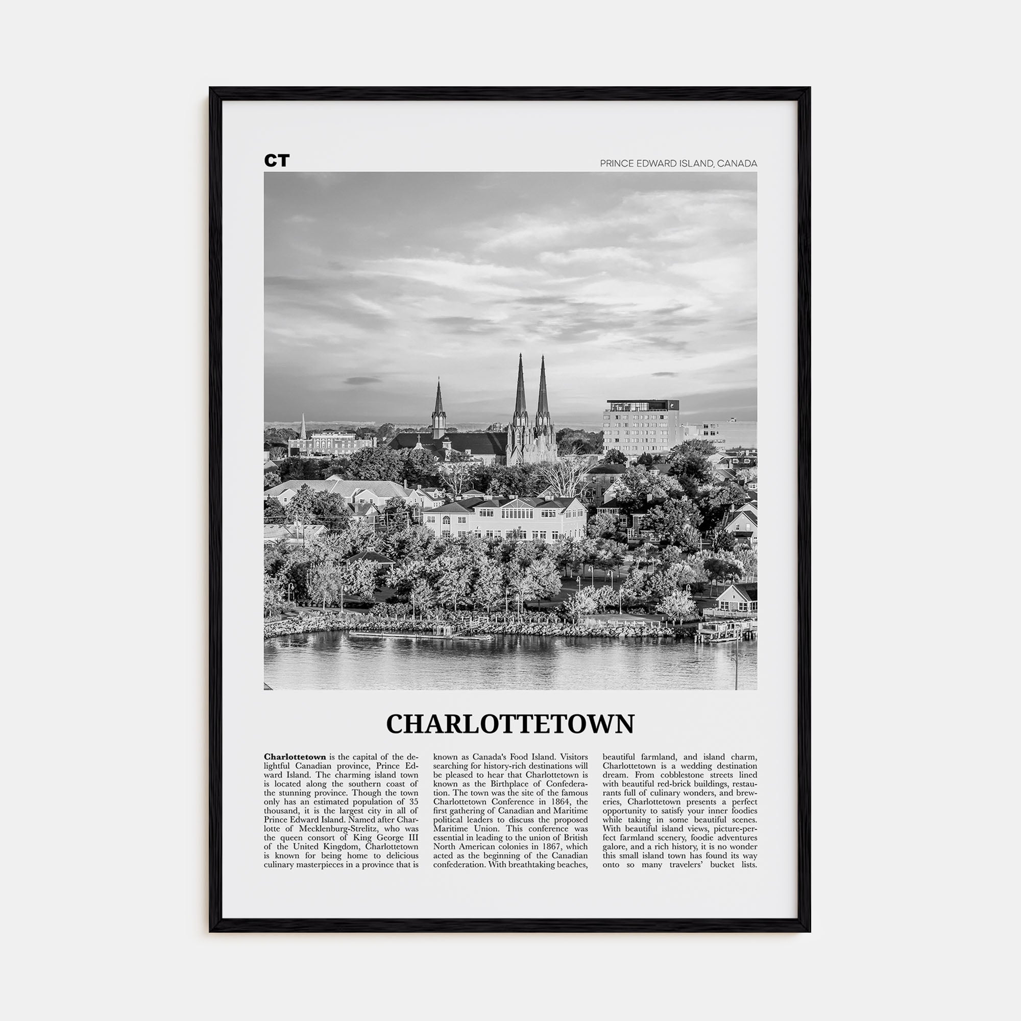 Charlottetown Travel B&W Poster
