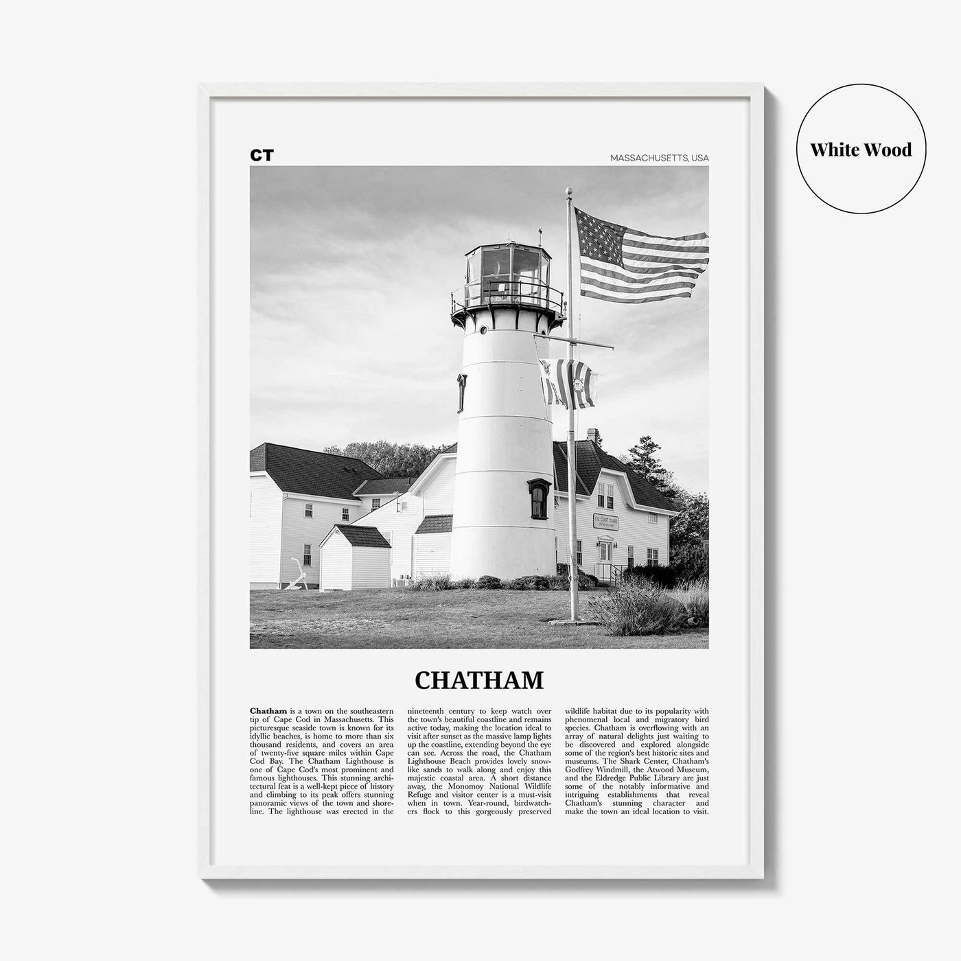 Chatham Print Black and White, Chatham Wall Art, Chatham Poster, Chatham Photo, Chatham Map, Chatham Wall Decor, Massachusetts, USA