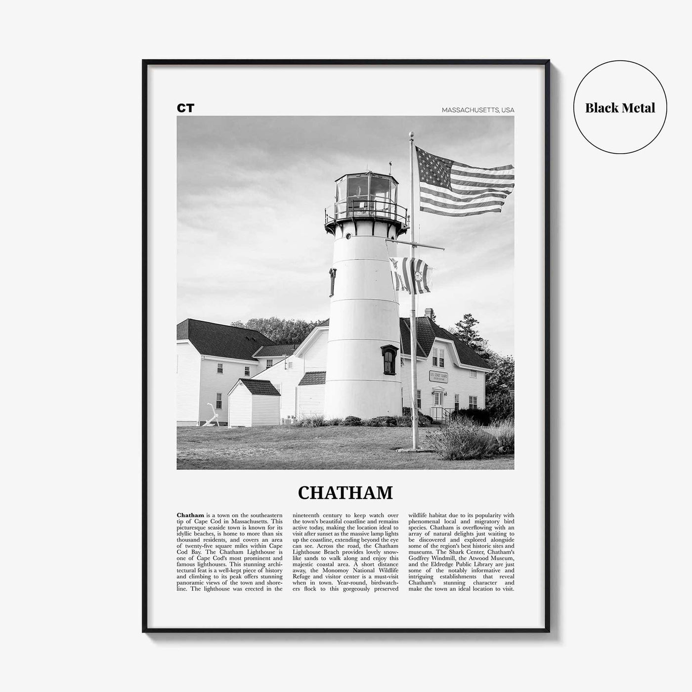 Chatham Print Black and White, Chatham Wall Art, Chatham Poster, Chatham Photo, Chatham Map, Chatham Wall Decor, Massachusetts, USA