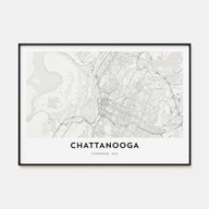 Chattanooga Map Landscape Poster
