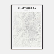 Chattanooga Map Portrait Poster