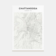 Chattanooga Map Portrait Poster