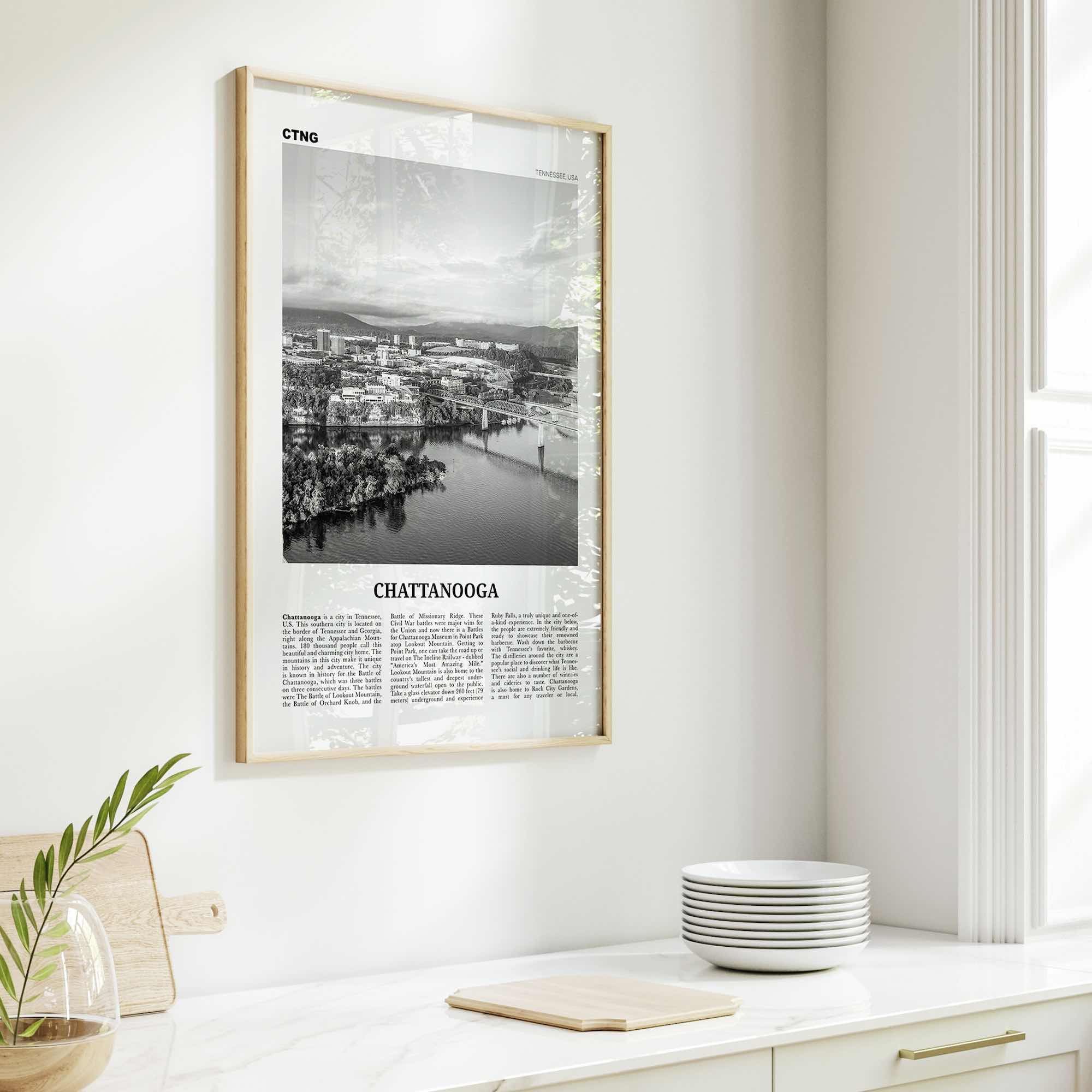 Chattanooga Print Black and White No 1, Chattanooga Wall Art, Chattanooga Poster, Chattanooga Photo, Chattanooga Wall Décor, Tennessee, USA