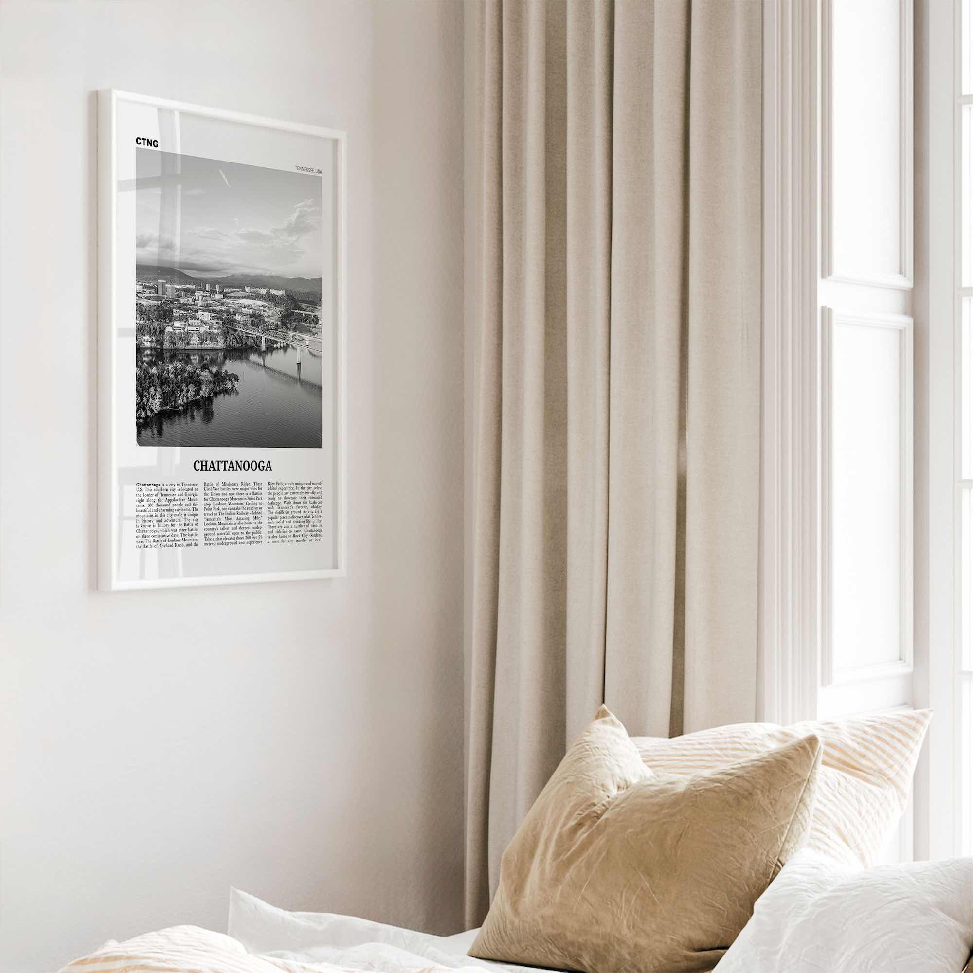 Chattanooga Print Black and White No 1, Chattanooga Wall Art, Chattanooga Poster, Chattanooga Photo, Chattanooga Wall Décor, Tennessee, USA