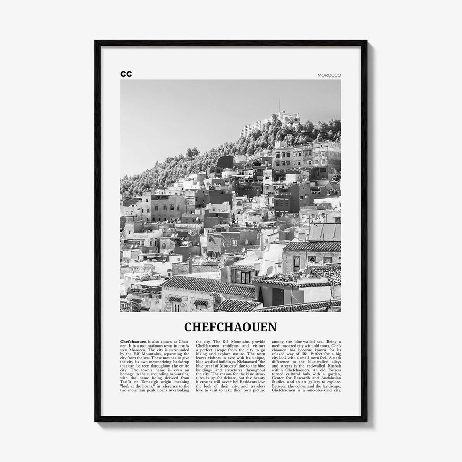 Chefchaouen Print Black and White, Chefchaouen Wall Art, Chefchaouen Poster, Chefchaouen Photo, Chefchaouen Wall Décor, Chefchaouen Map