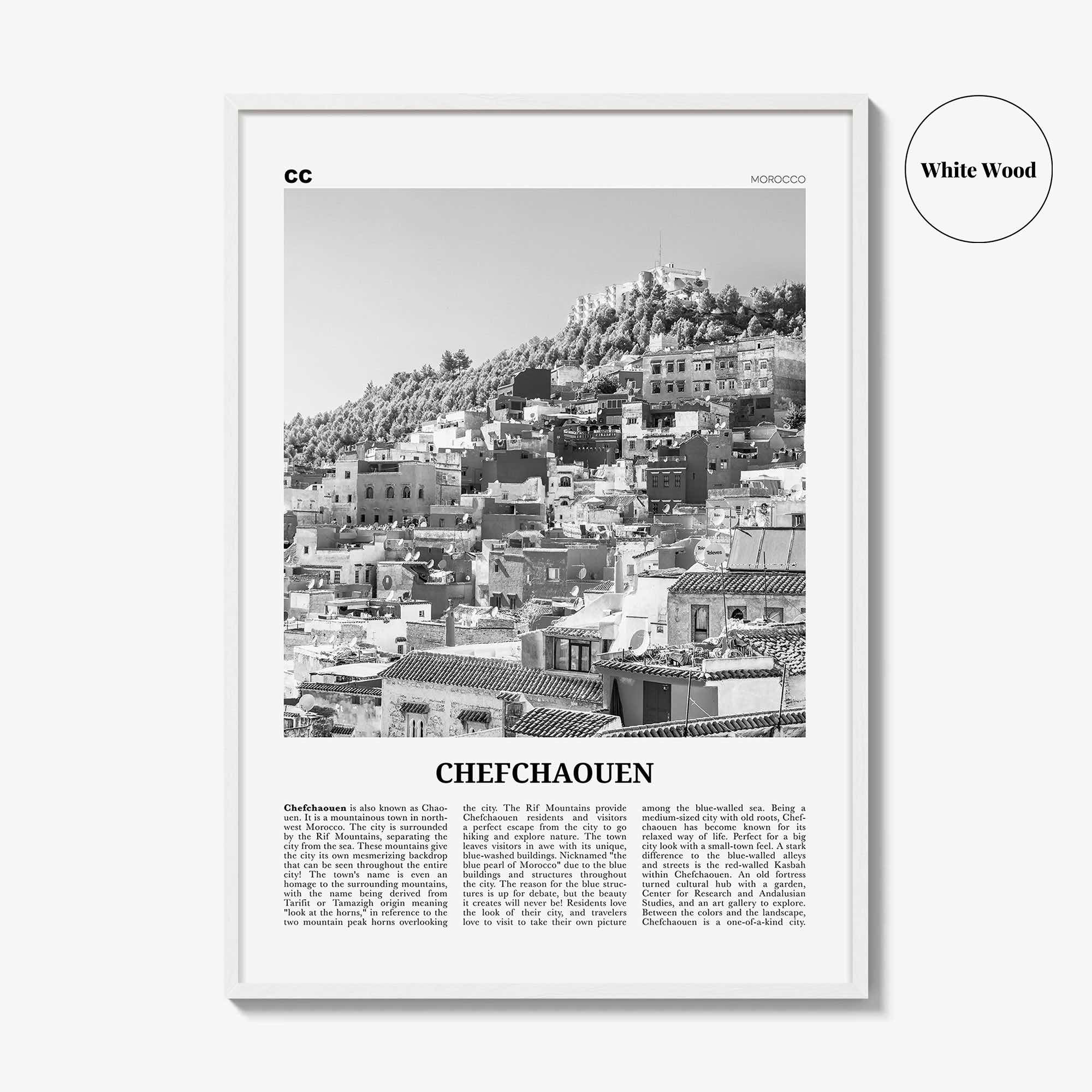 Chefchaouen Print Black and White, Chefchaouen Wall Art, Chefchaouen Poster, Chefchaouen Photo, Chefchaouen Wall Décor, Chefchaouen Map