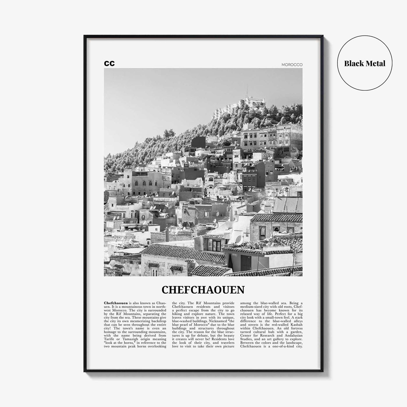Chefchaouen Print Black and White, Chefchaouen Wall Art, Chefchaouen Poster, Chefchaouen Photo, Chefchaouen Wall Décor, Chefchaouen Map