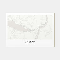 Chelan Map Landscape Poster