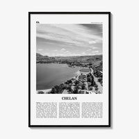 Chelan Print Black and White, Chelan Wall Art, Chelan Poster, Chelan Photo, Chelan Wall Décor, Chelan Map, Washington, USA