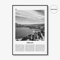 Chelan Print Black and White, Chelan Wall Art, Chelan Poster, Chelan Photo, Chelan Wall Décor, Chelan Map, Washington, USA