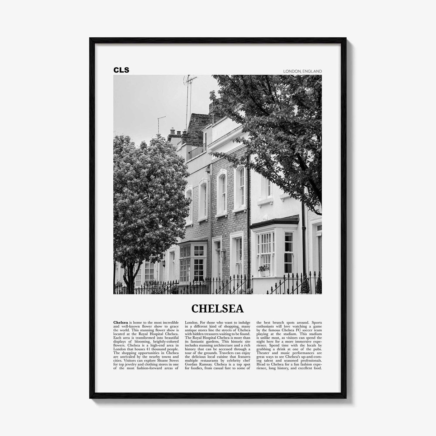 Chelsea Print Black and White London, Chelsea Wall Art, Chelsea Poster, Chelsea Photo, Chelsea Wall Décor, Chelsea Map, England