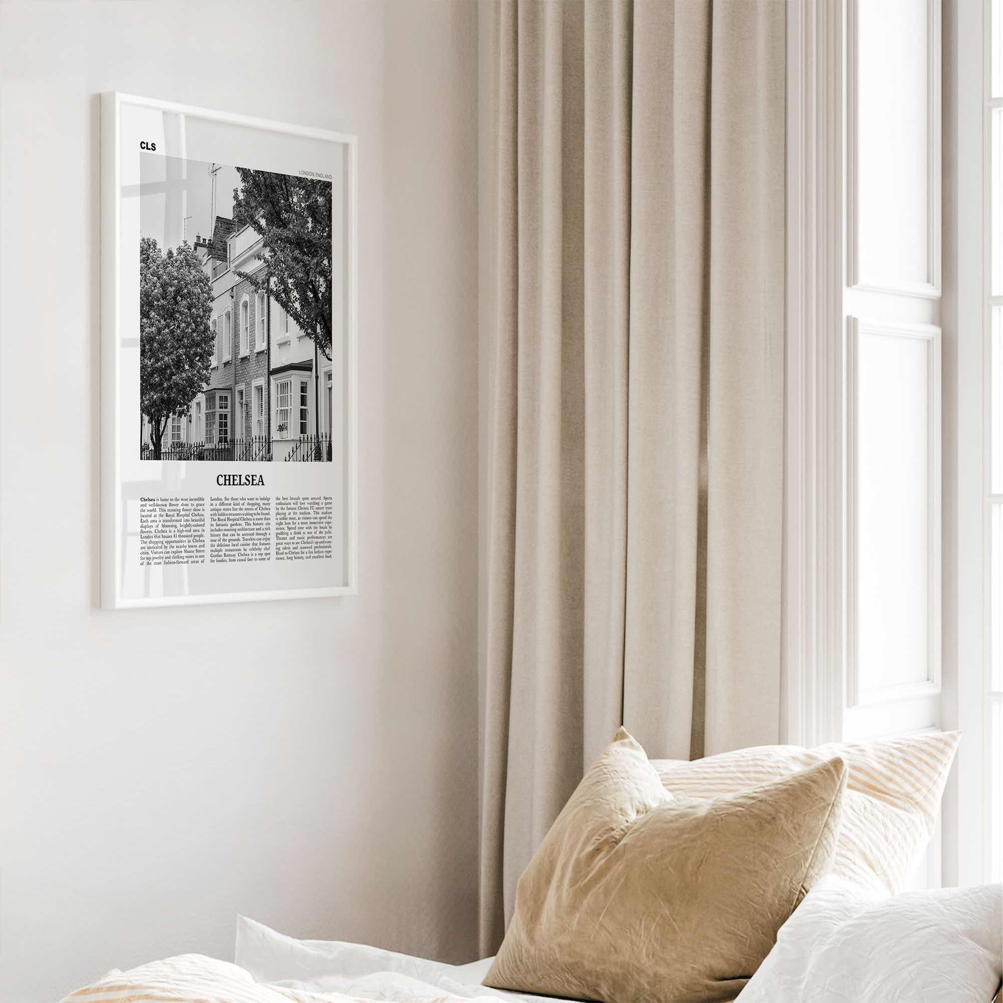 Chelsea Print Black and White London, Chelsea Wall Art, Chelsea Poster, Chelsea Photo, Chelsea Wall Décor, Chelsea Map, England