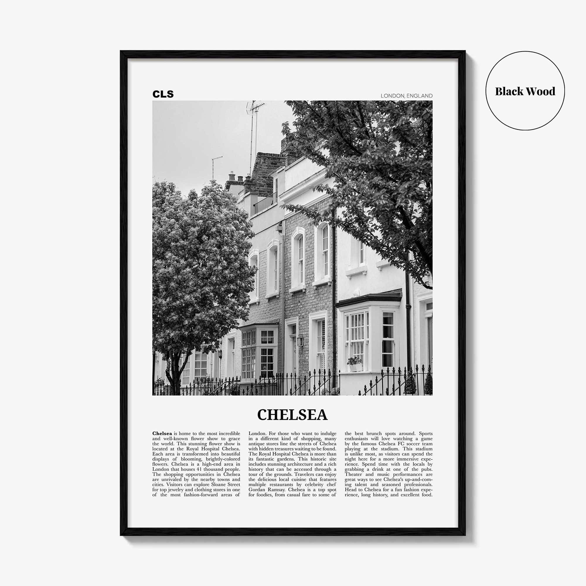 Chelsea Print Black and White London, Chelsea Wall Art, Chelsea Poster, Chelsea Photo, Chelsea Wall Décor, Chelsea Map, England
