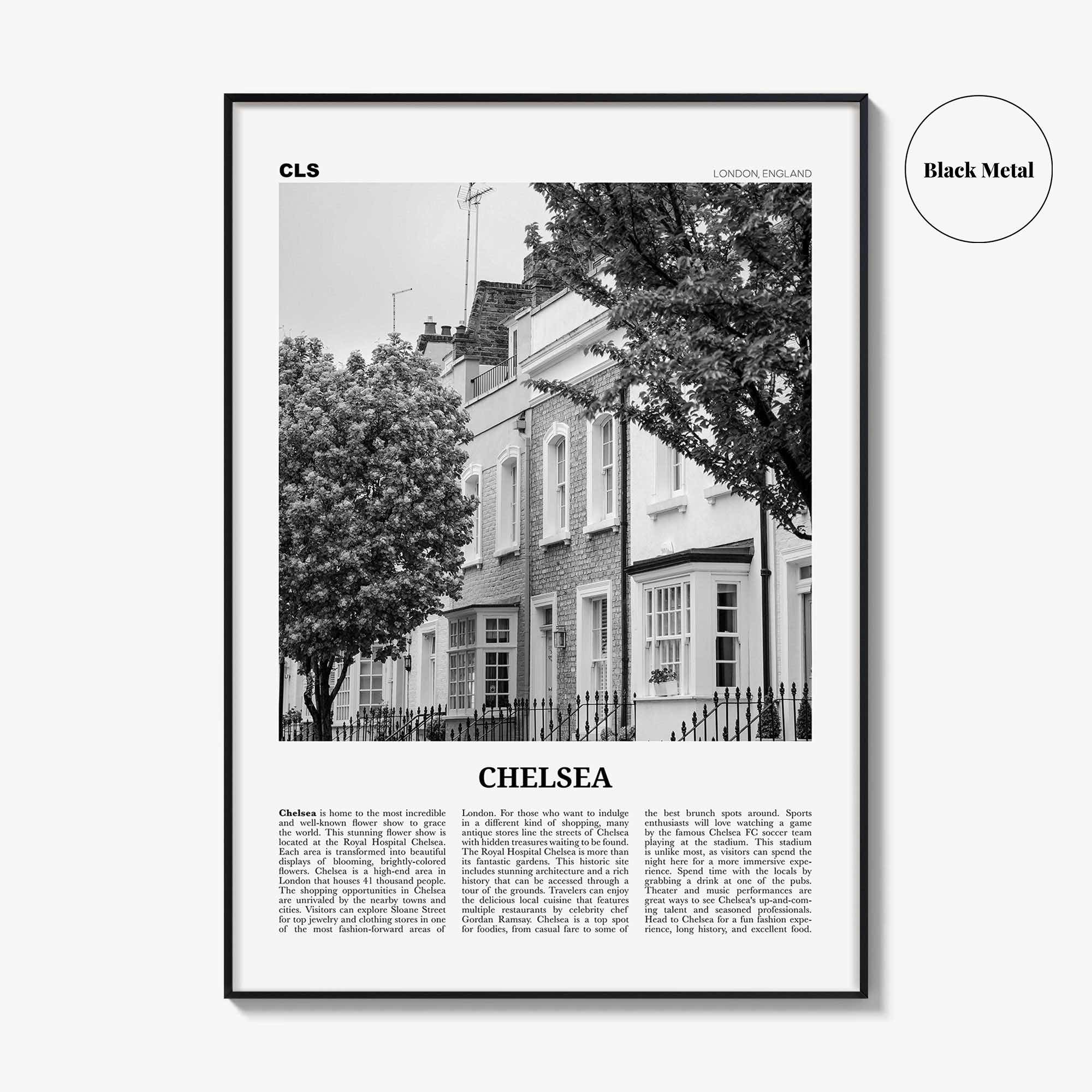 Chelsea Print Black and White London, Chelsea Wall Art, Chelsea Poster, Chelsea Photo, Chelsea Wall Décor, Chelsea Map, England