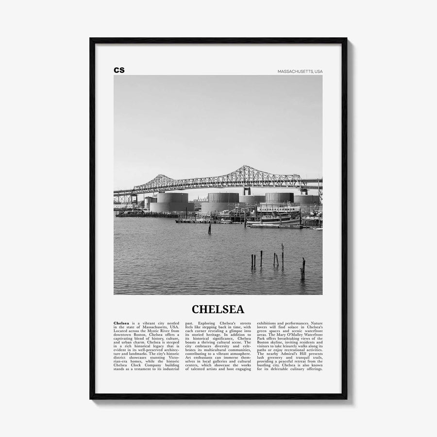 Chelsea Print Black and White Massachusetts, Chelsea Wall Art, Chelsea Poster, Chelsea Photo, Chelsea Wall Décor, Chelsea Map, US