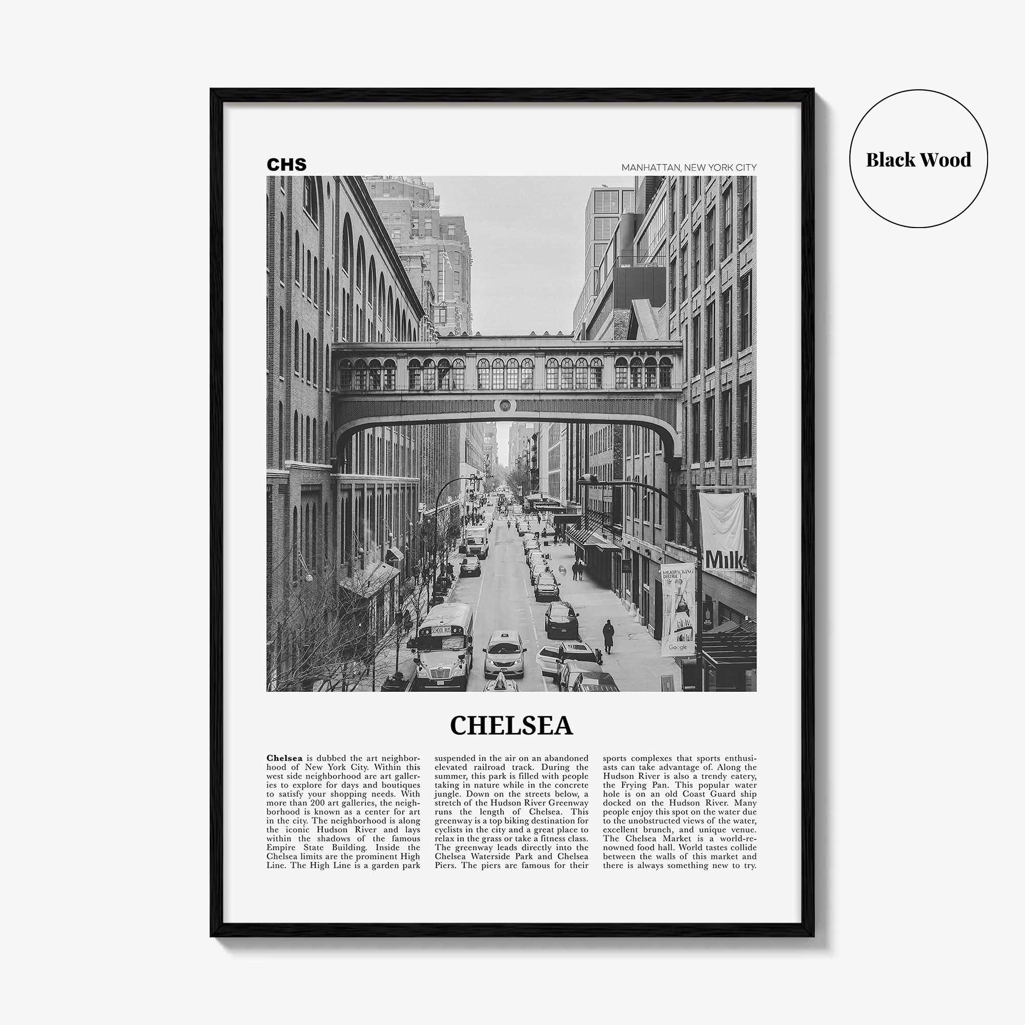 Chelsea Print Black and White New York, Chelsea Wall Art, Chelsea Poster, Chelsea Photo, Chelsea Wall Décor, USA, United States