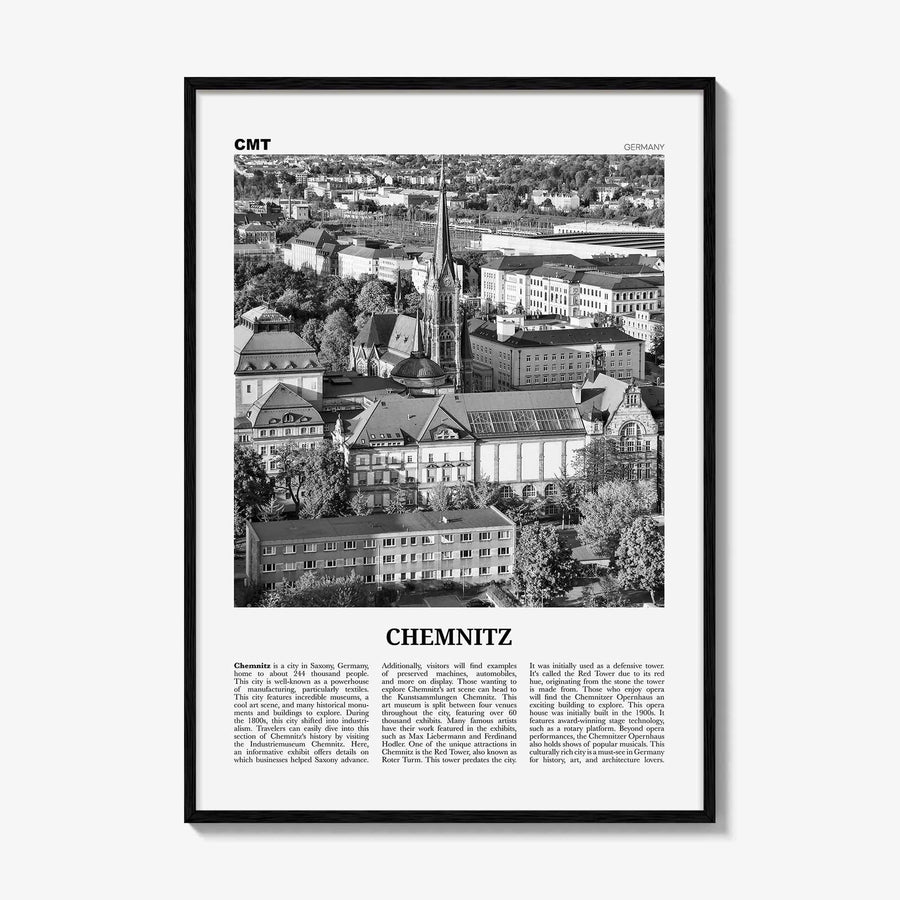 Chemnitz Print Black and White, Chemnitz Wall Art, Chemnitz Poster, Chemnitz Photo, Chemnitz Wall Décor, Chemnitz Map, Germany