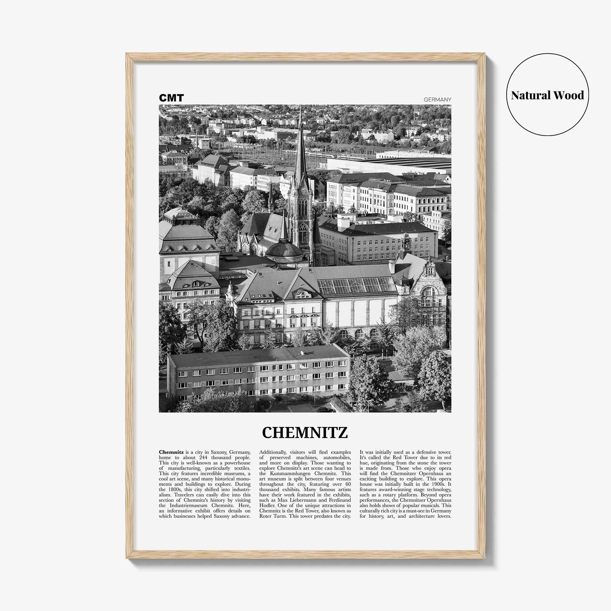 Chemnitz Print Black and White, Chemnitz Wall Art, Chemnitz Poster, Chemnitz Photo, Chemnitz Wall Décor, Chemnitz Map, Germany