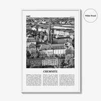 Chemnitz Print Black and White, Chemnitz Wall Art, Chemnitz Poster, Chemnitz Photo, Chemnitz Wall Décor, Chemnitz Map, Germany