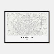 Chengdu Map Landscape Poster