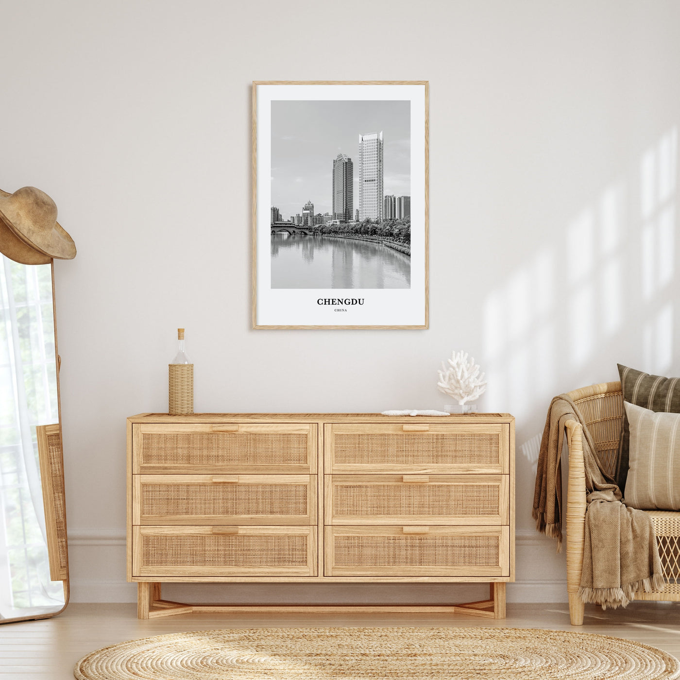 Chengdu Portrait B&W Poster