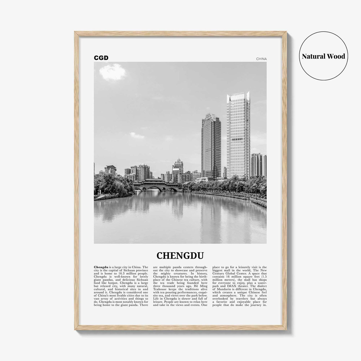 Chengdu Print Black and White, Chengdu Wall Art, Chengdu Poster, Chengdu Photo, Chengdu Wall Décor, China