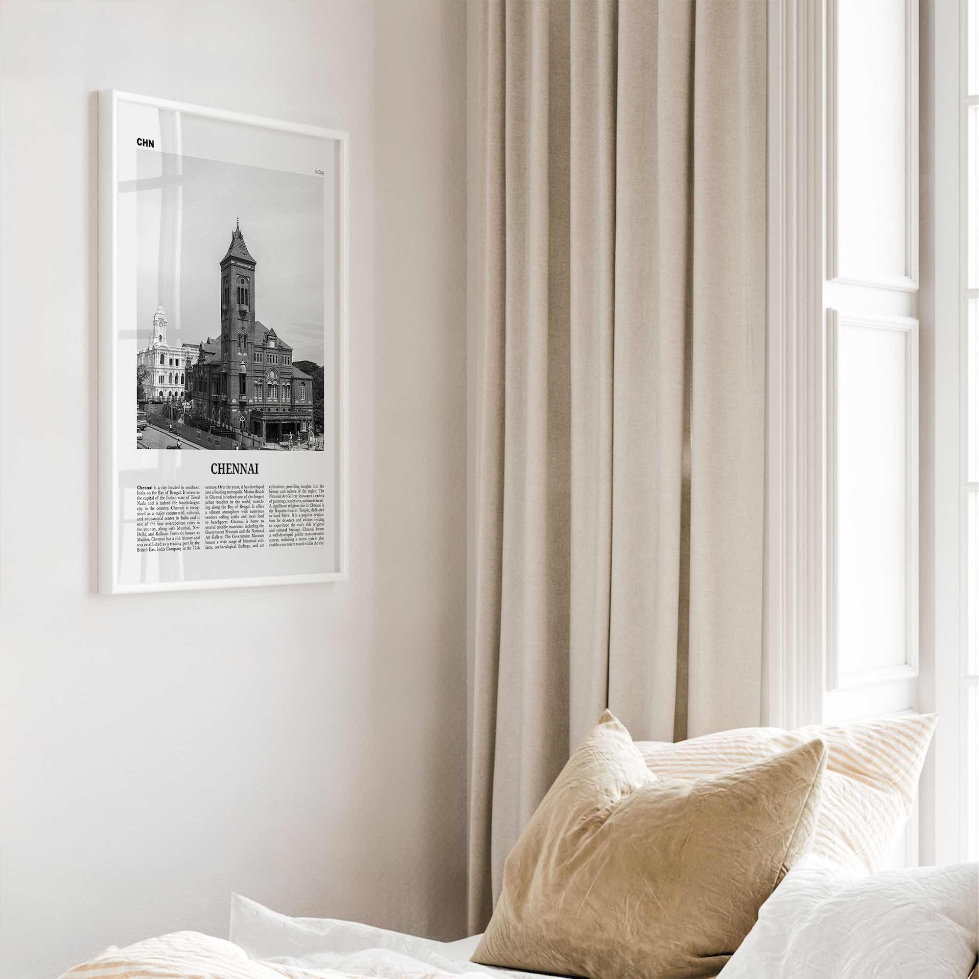 Chennai Print Black and White, Chennai Wall Art, Chennai Poster, Chennai Photo, Chennai Wall Décor, India