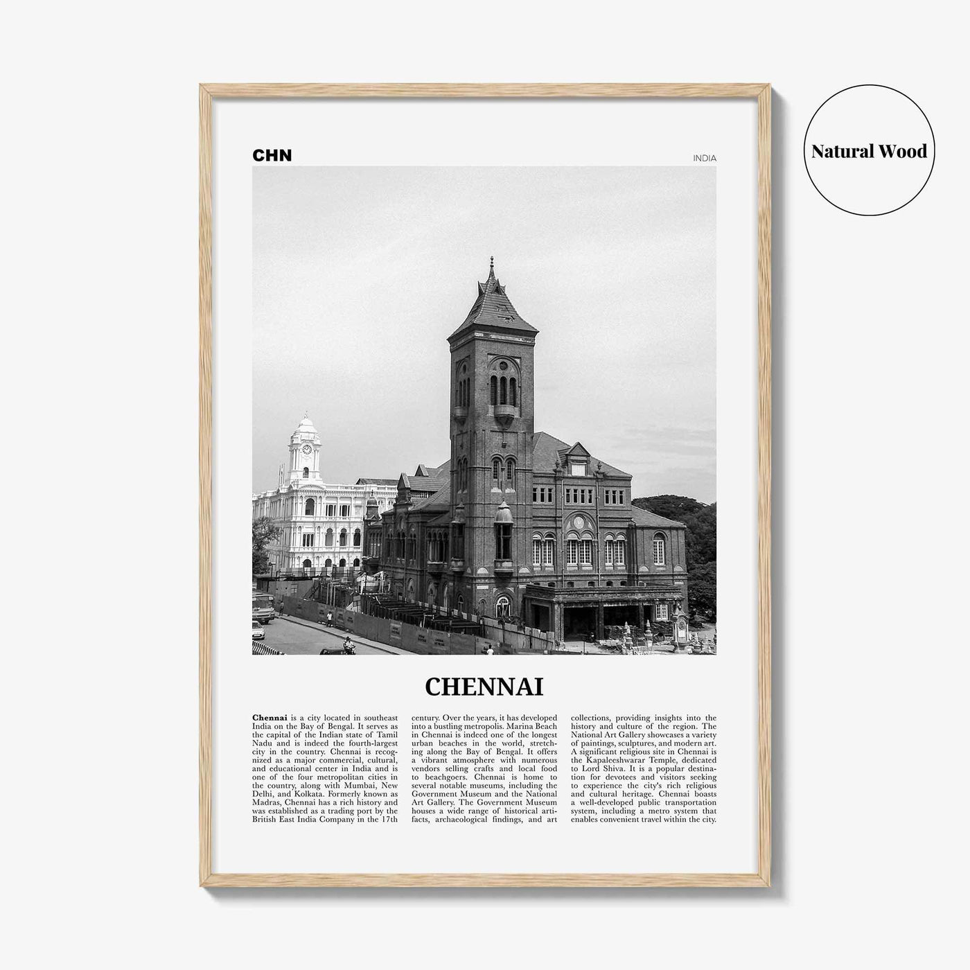 Chennai Print Black and White, Chennai Wall Art, Chennai Poster, Chennai Photo, Chennai Wall Décor, India