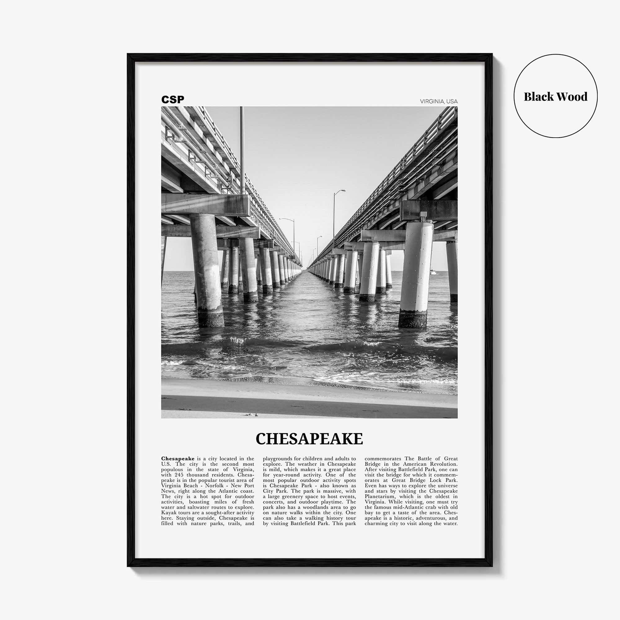 Chesapeake Print Black and White, Chesapeake Wall Art, Chesapeake Poster, Chesapeake Photo, Chesapeake Décor, Virginia, USA, United States