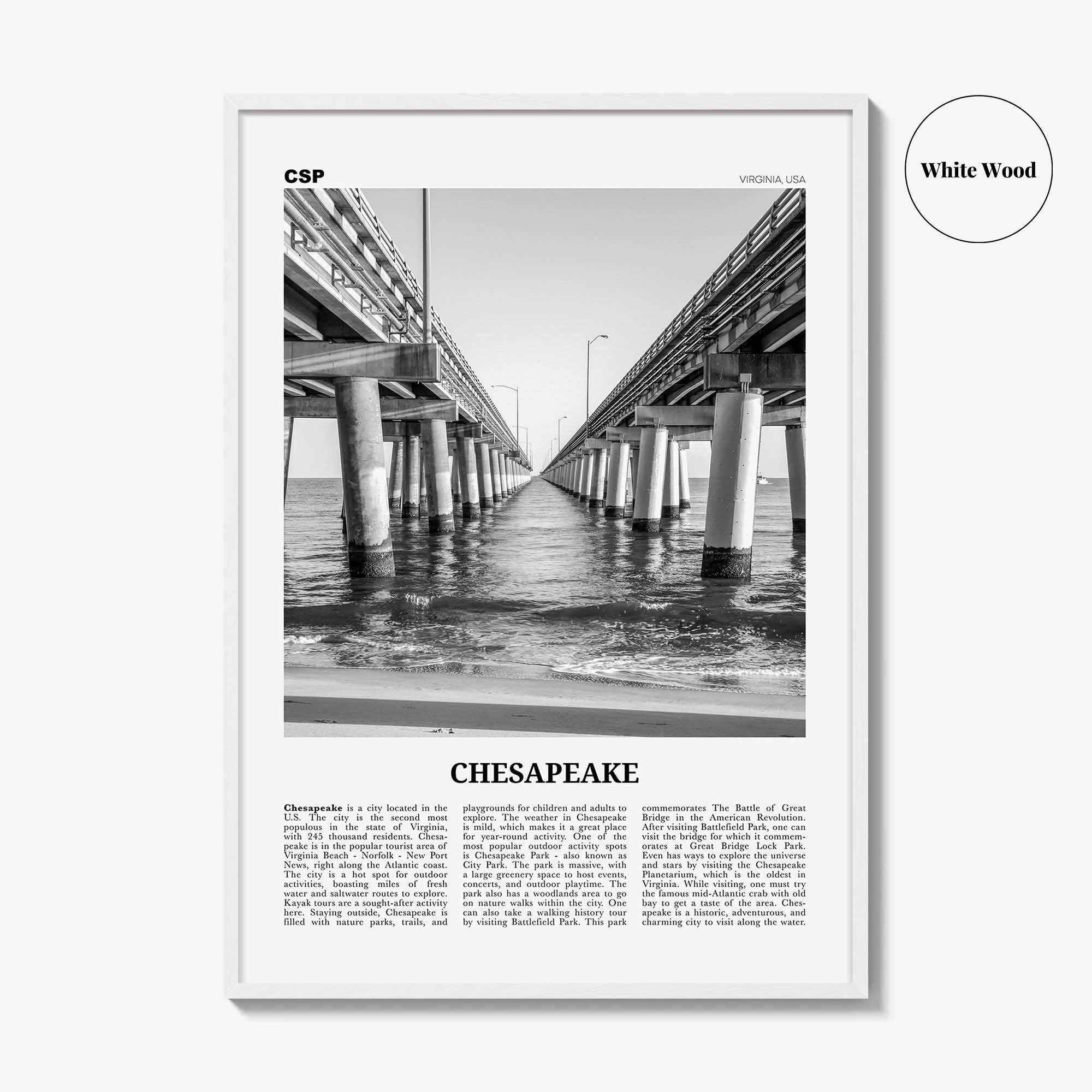 Chesapeake Print Black and White, Chesapeake Wall Art, Chesapeake Poster, Chesapeake Photo, Chesapeake Décor, Virginia, USA, United States