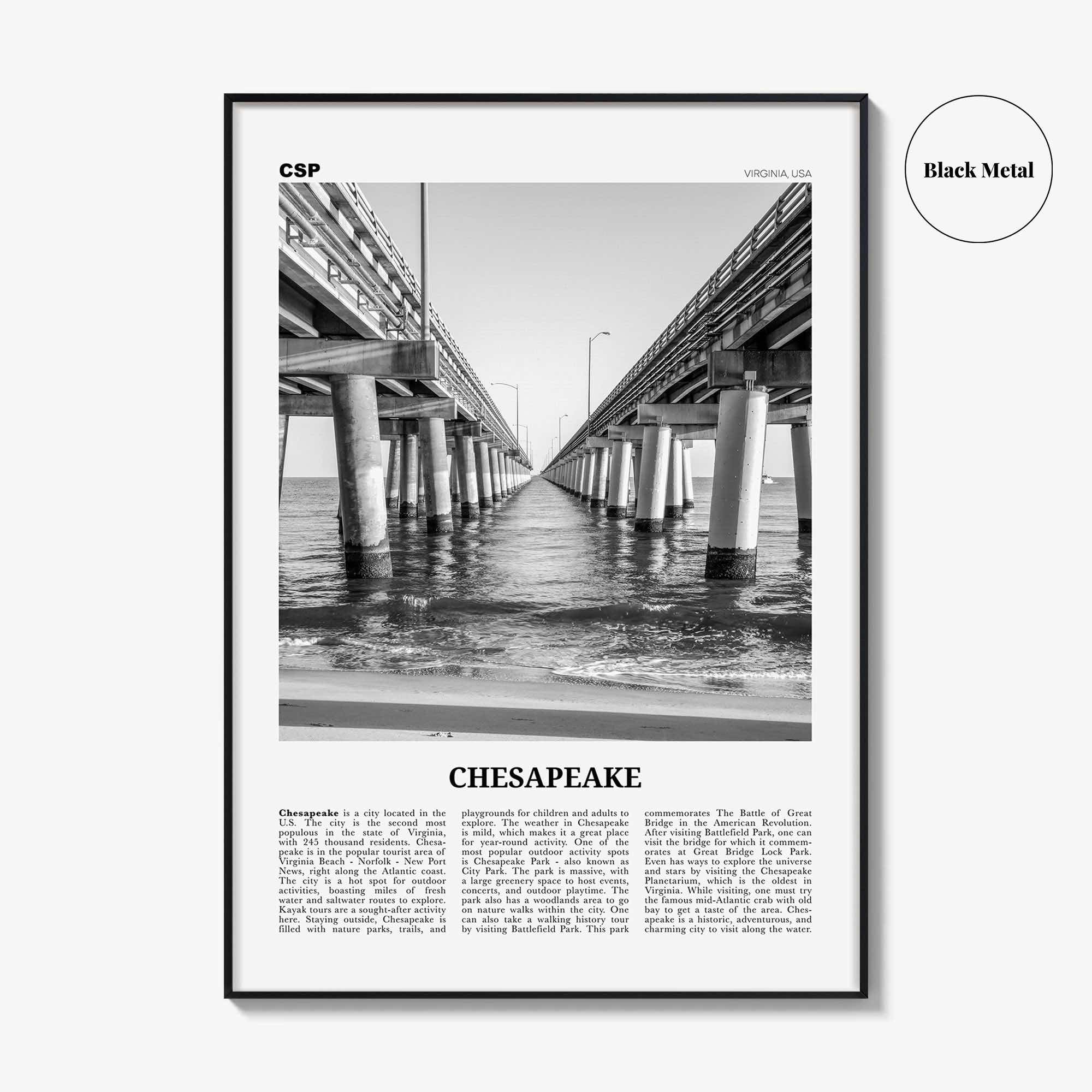 Chesapeake Print Black and White, Chesapeake Wall Art, Chesapeake Poster, Chesapeake Photo, Chesapeake Décor, Virginia, USA, United States