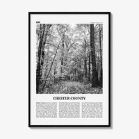 Chester County Print Black and White, Chester County Wall Art, Chester County Poster, Chester County Photo, Chester Wall Décor, Chester Map