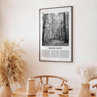 Chester County Print Black and White, Chester County Wall Art, Chester County Poster, Chester County Photo, Chester Wall Décor, Chester Map