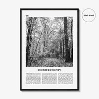 Chester County Print Black and White, Chester County Wall Art, Chester County Poster, Chester County Photo, Chester Wall Décor, Chester Map