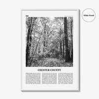 Chester County Print Black and White, Chester County Wall Art, Chester County Poster, Chester County Photo, Chester Wall Décor, Chester Map