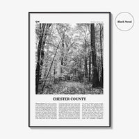 Chester County Print Black and White, Chester County Wall Art, Chester County Poster, Chester County Photo, Chester Wall Décor, Chester Map