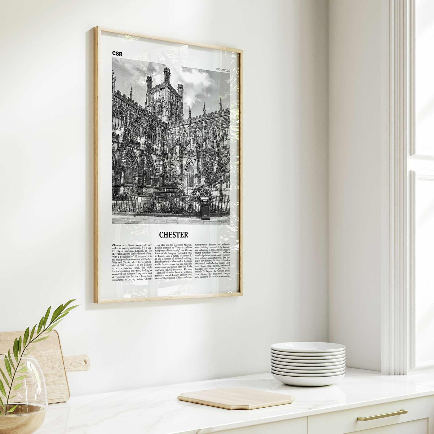 Chester Print Black and White No 1, Chester Wall Art, Chester Poster, Chester Photo, Cheshire Print, England, UK, United Kingdom, Europe