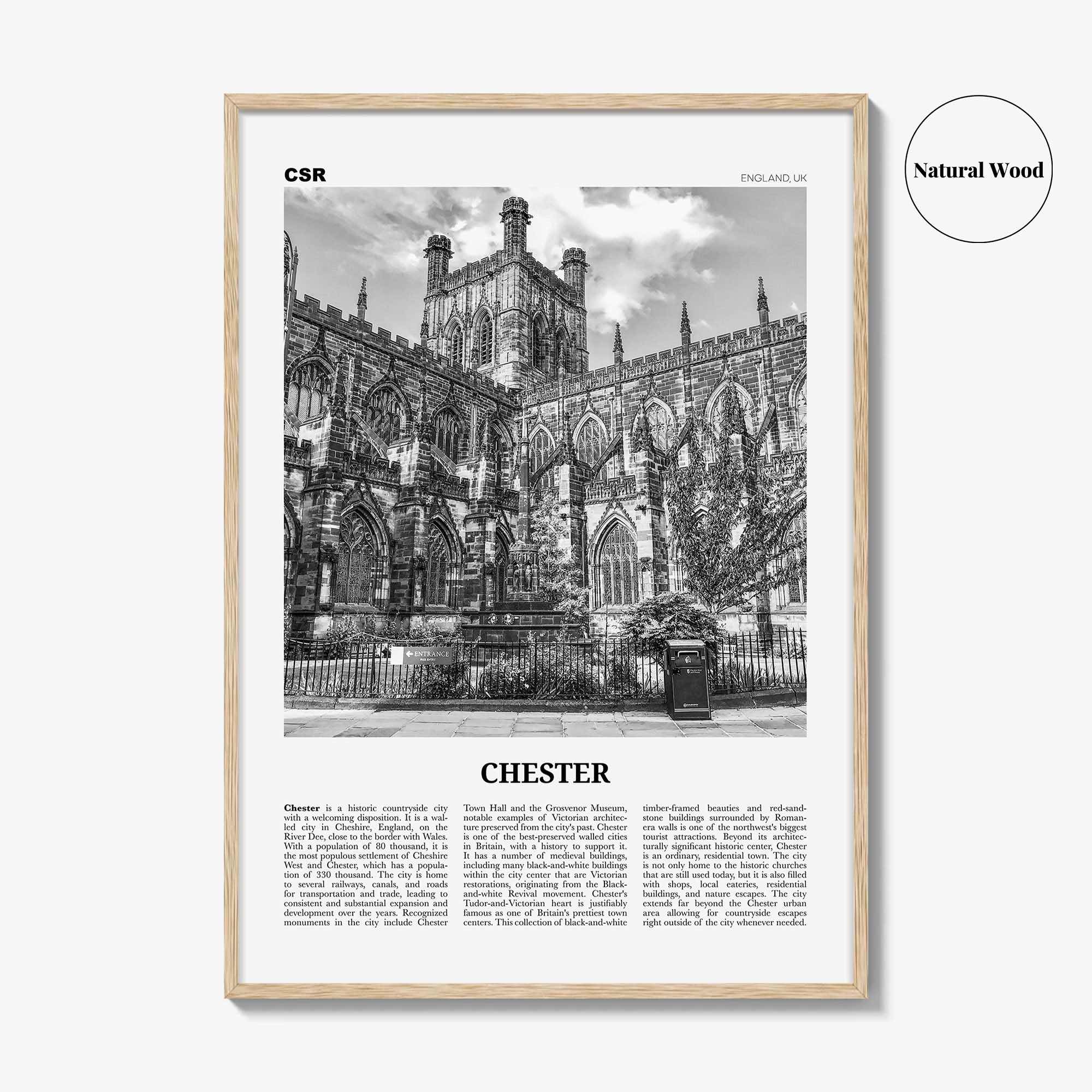 Chester Print Black and White No 1, Chester Wall Art, Chester Poster, Chester Photo, Cheshire Print, England, UK, United Kingdom, Europe