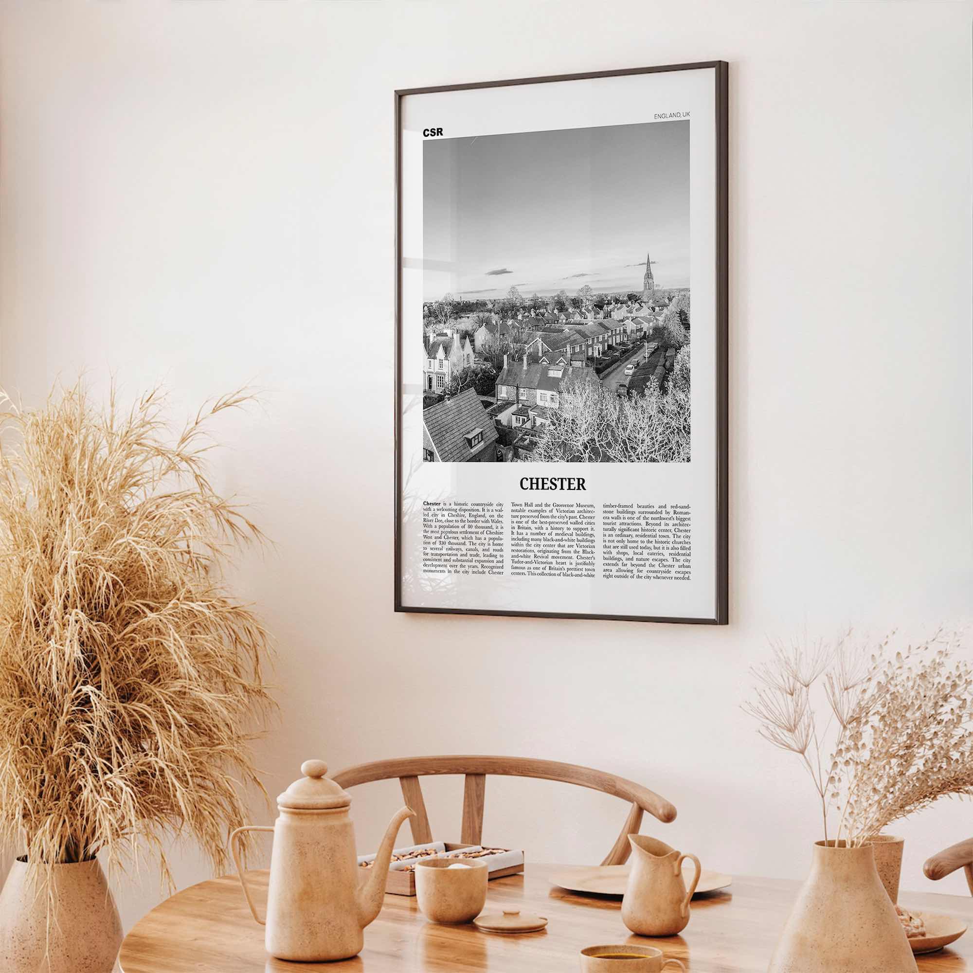 Chester Print Black and White No 2, Chester Wall Art, Chester Poster, Chester Photo, Cheshire Print, England, UK, United Kingdom, Europe