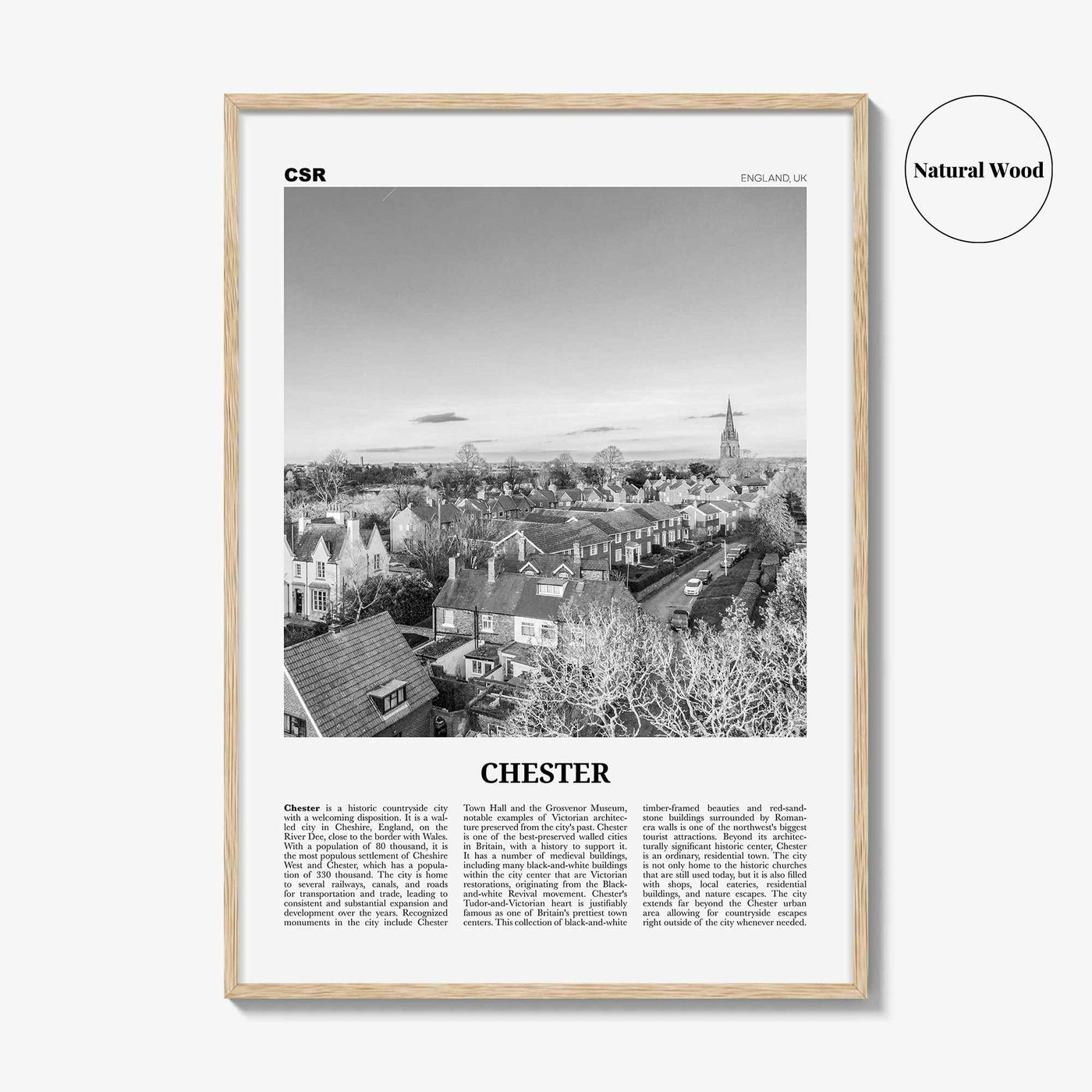 Chester Print Black and White No 2, Chester Wall Art, Chester Poster, Chester Photo, Cheshire Print, England, UK, United Kingdom, Europe