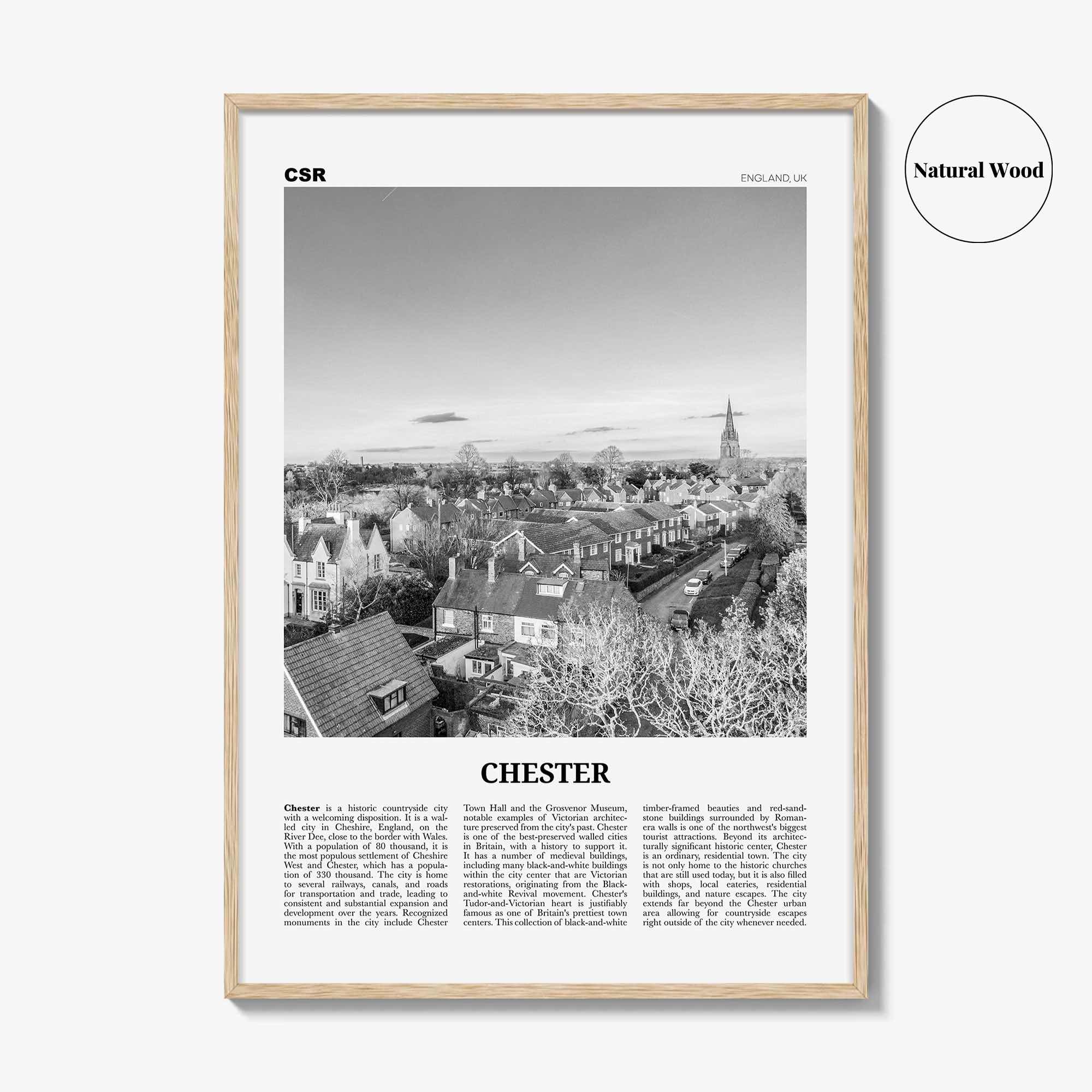 Chester Print Black and White No 2, Chester Wall Art, Chester Poster, Chester Photo, Cheshire Print, England, UK, United Kingdom, Europe