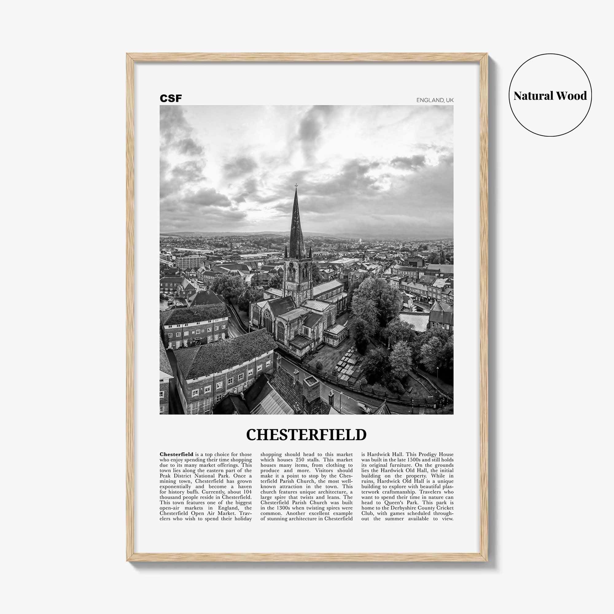 Chesterfield Print Black and White, Chesterfield Wall Art, Chesterfield Poster, Chesterfield Photo, Chesterfield Décor, Chesterfield Map